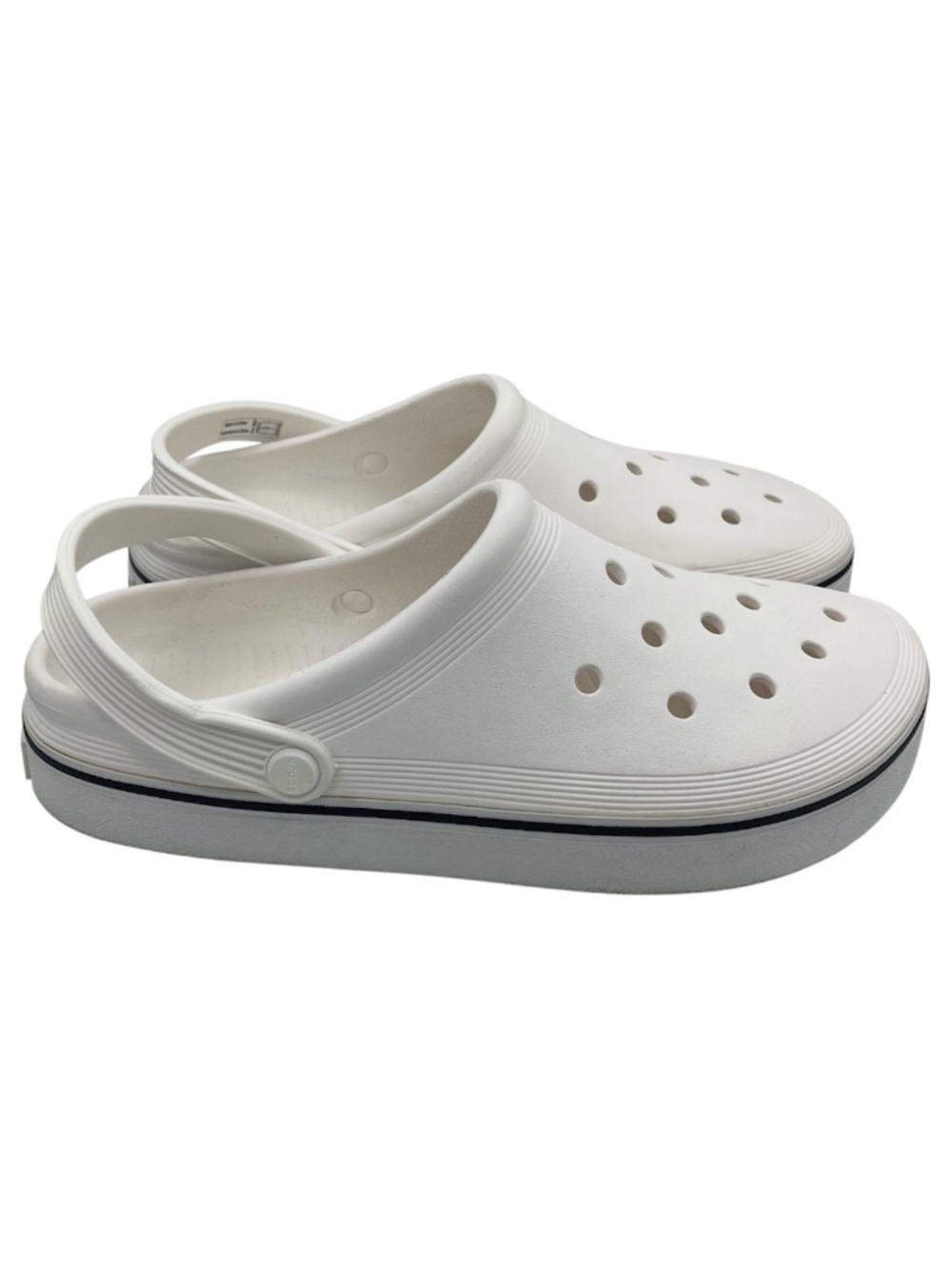 CROCS unisex off court platform white clogs sandals W12/M10